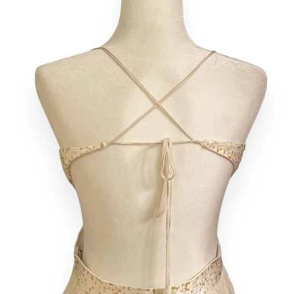 BCBG Sequined Butterfly Top Fairy Open Back Dress Size 10 - Picture 6 of 8